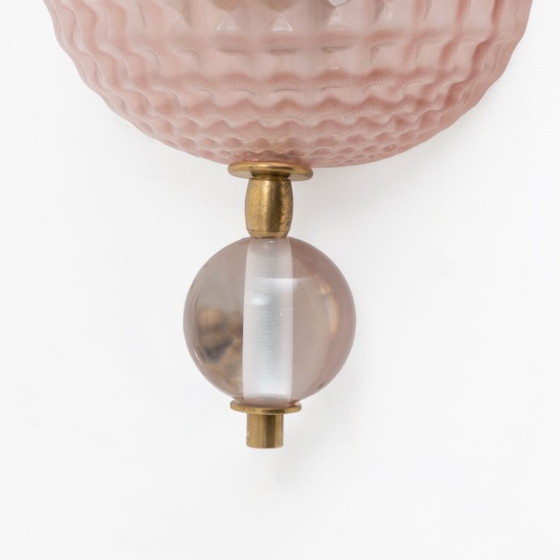 Paar Wandleuchten im Art Déco Stil aus italienischem Muranoglas und Messing – Murano Glass (photo 7 of 8)
