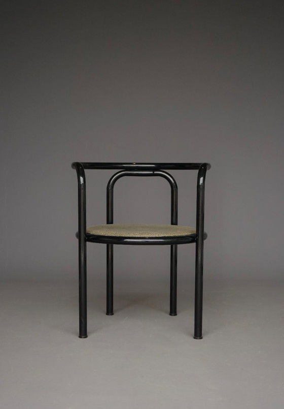 Image 1 of Juego de cuatro sillas negras 'Locus Solus' de Gae Aulenti para Poltronova, años 60