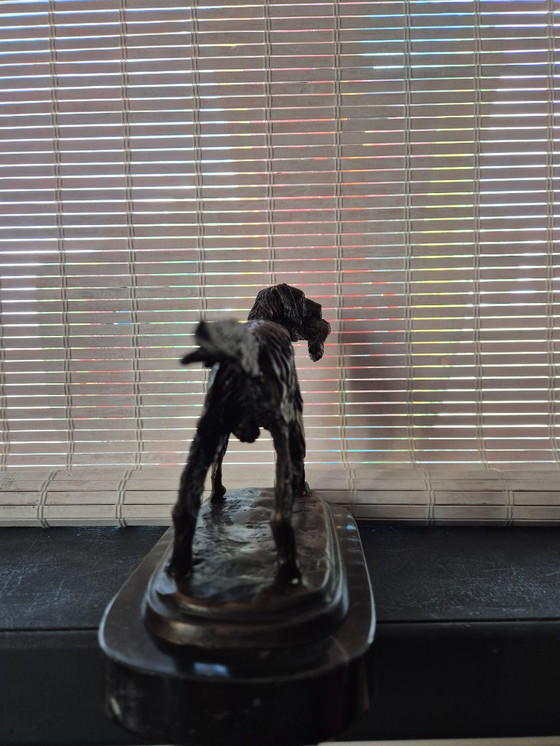 Image 1 of Statue en bronze de chien irlandais avec faisan