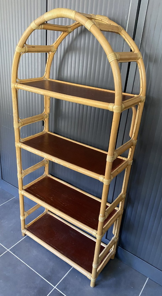 Etagère Bibliothèque En Rotin Vintage Années 70 – Rattan (photo 3 of 20)