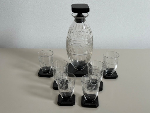 Set da liquore boemo da 7 pezzi