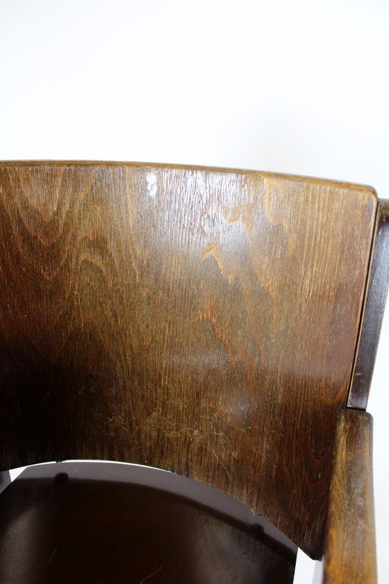 Image 1 of Fauteuil de cinéma vintage TON (Thonet), tchèque des années 1940, siège de théâtre en bois