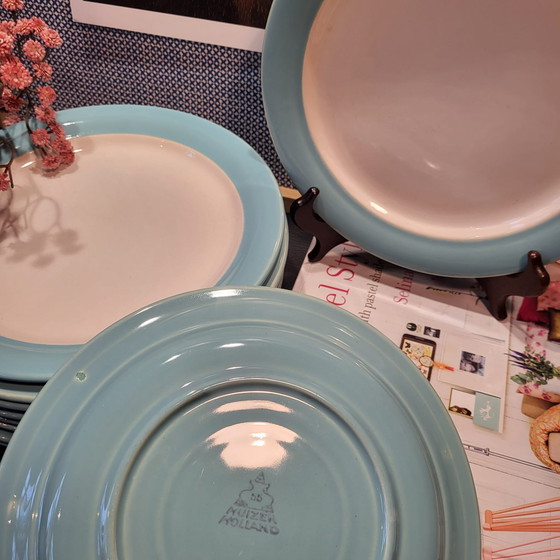 Image 1 of 10 platos de desayuno Holland Houses de color azul claro de 21,5 cm