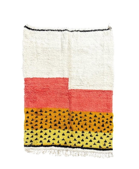 Image 1 of Colorful Moroccan Wool Rug 160x240 cm – Handwoven Berber Carpet, Modern Abstract Boho Style, Authentic Wool Area Rug