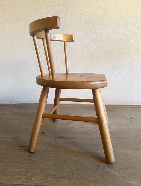 Image 1 of Chaise d'enfant vintage en bois Van Dijk Toys