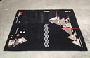 Hand-knotted Modern wool Black Abstract carpet Geometry 246x340cm