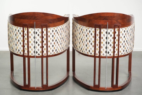 Image 1 of Unique Art Deco design Schuitema armchairs/occasional chairs from the Decoforma series with beautiful fabric upholstery.
