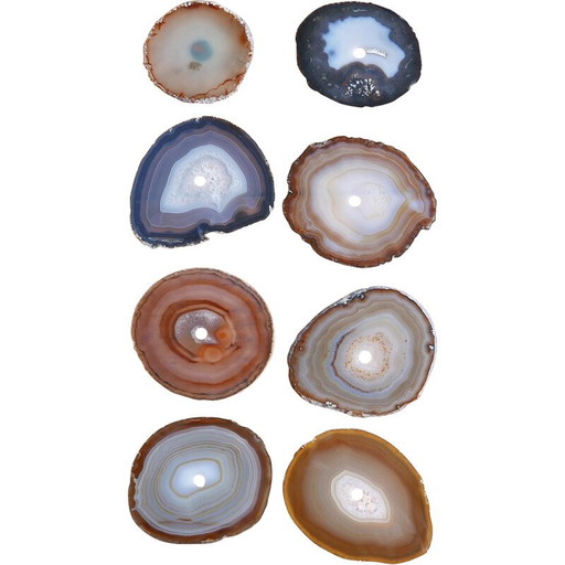 Set of 8 vintage stone coasters, France 1970
