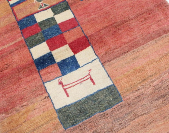 Image 1 of Original Perserteppich Gabbeh Ghashghai Orientteppich 158 cm x 116 cm Alt Natur