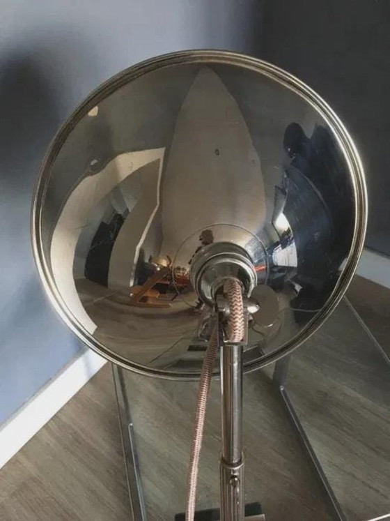 Glory industrial clamp lamp, chrome reflector shade, Germany, 1950s, Table lamps, Metal, Silver (photo 4 of 7)