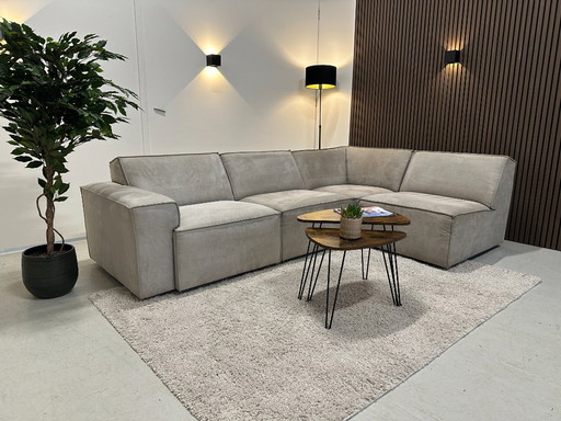 Modulaire hoekbank taupe 276x180cm