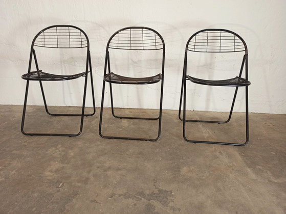 3 X Vintage Niels Gammelgaard Voor IKEA Aland Klapstoelen – Metal (photo 3 of 15)