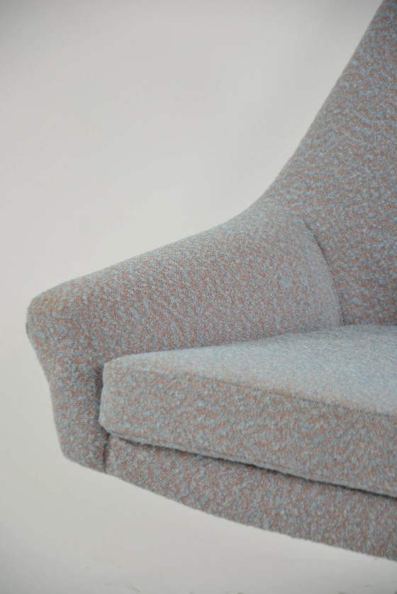 Image 1 of blue mottled swivel shell chairs