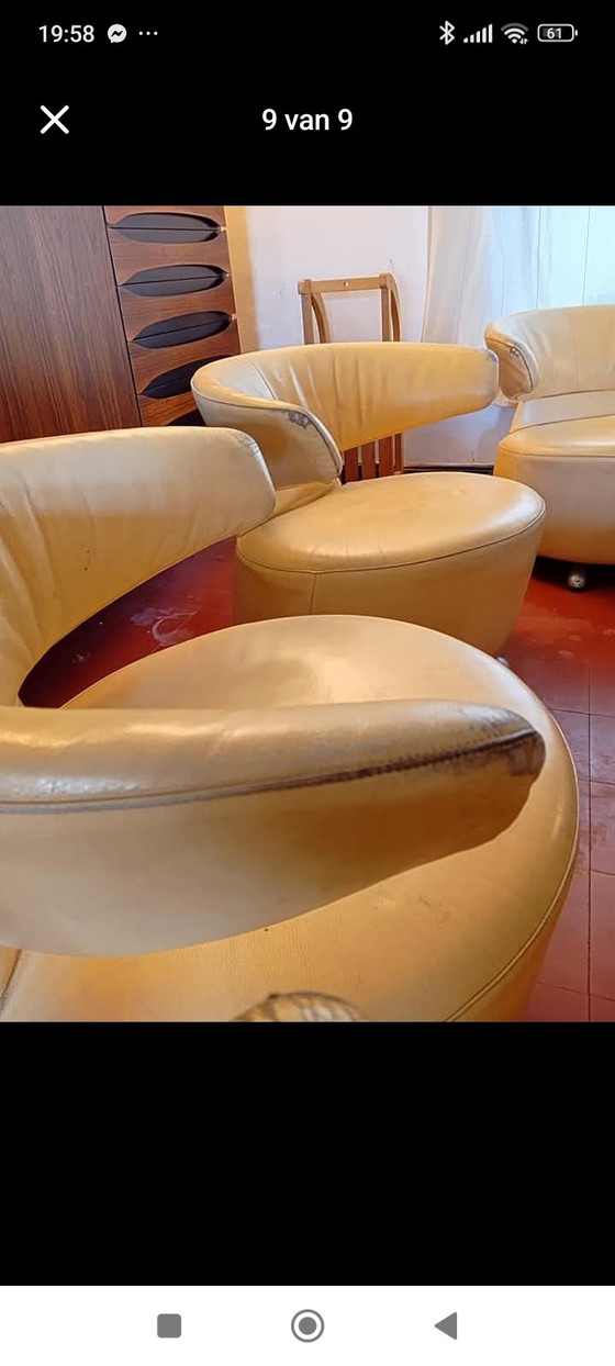 Image 1 of 6 poltrone di design in pelle di Cassina per Toshiyuki Kita