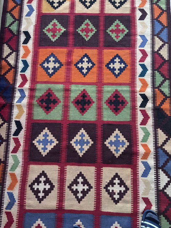 Image 1 of Colorful hand-woven Kelim rug