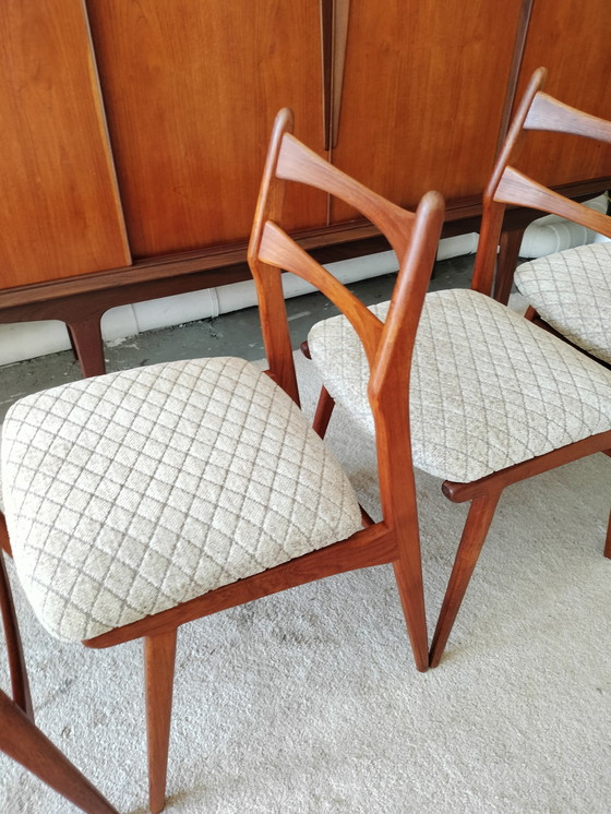 Image 1 of Vintage set of 4 teak dining chairs, Habeo