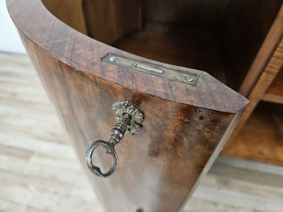 Image 1 of Art Deco dressoir van walnoot en wortelhout met aluminium onderstel, 1940