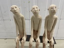 3 men on a bench - ceramic artwork
