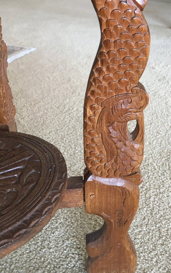 Image 1 of Bijzettafel Javaans Indisch houtsnijwerk