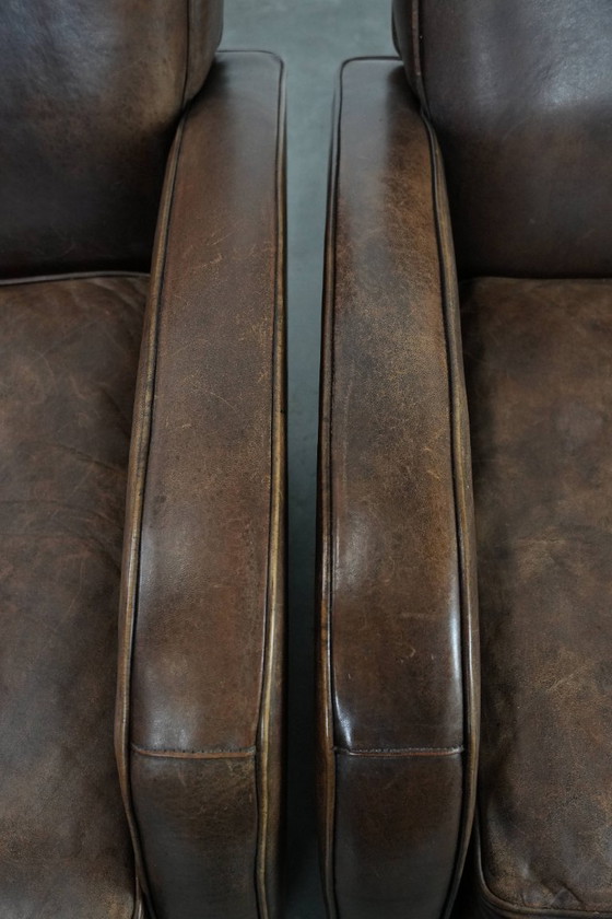 Image 1 of Elegante set di due poltrone in pelle di pecora