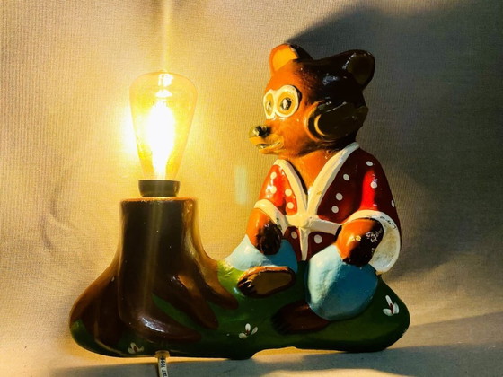 Image 1 of Applique murale pour chambre d'enfant avec ours en métal vintage de l'URSS, 1990