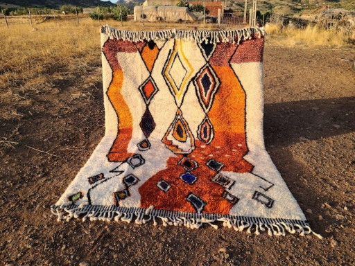 Beni Ouarain Teppich 300 × 200 cm – Naturwolle – Marokkanisches Design