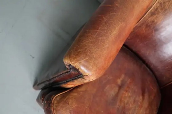 Image 1 of Poltrone da club vintage olandesi in pelle color cognac, set da 2