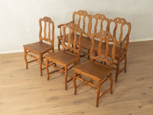 Conjunto de asientos antiguos – bankjes, Wood