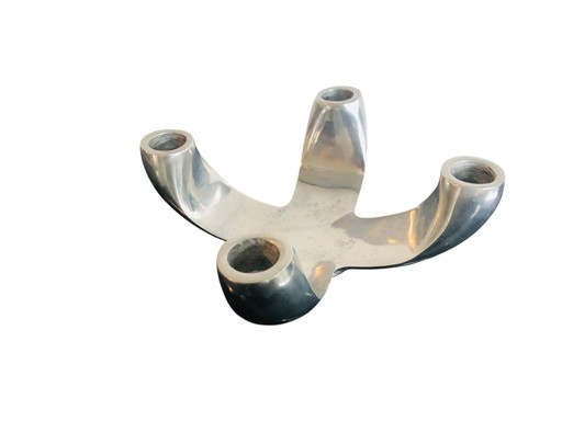 Candeliere vintage in metallo dell'era spaziale per 4 persone 