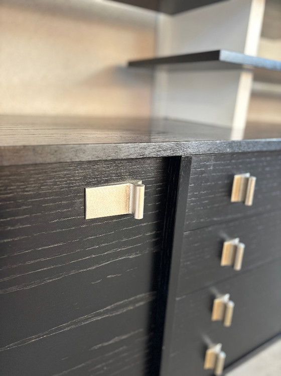 Black and white modular shelving unit with cabinets and shelves, Ejsing Møbel, Wood, Vintage (photo 5 of 10)