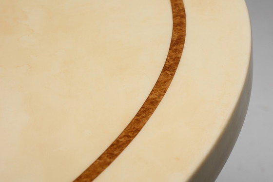 Image 1 of Faux-Marble Lacquered Table by Jean Claude Mahey, France, 1970s