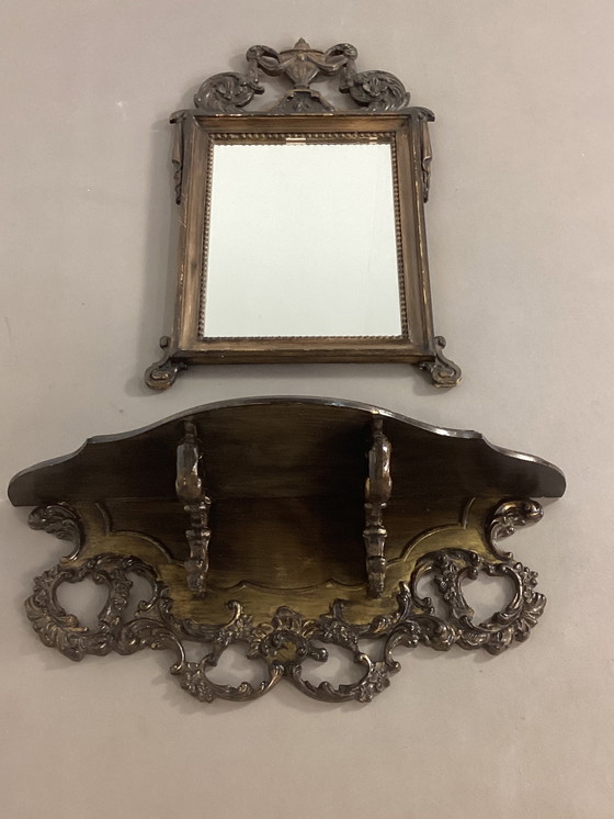 Image 1 of Miroir italien ancien avec console