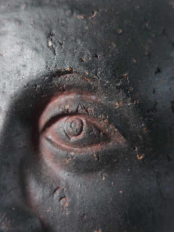 Image 1 of Busto de cabeza de cerámica antiguo, gabinete de curiosidades