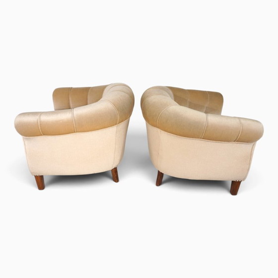 Een paar art-deco clubstoelen in champagnekleurig mohair, 1930 – Fauteuils, Textile (photo 18 of 20)
