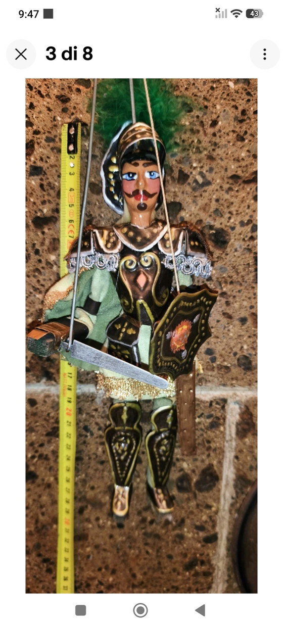 Orlando Pupo Marionetta Siciliana Vintage Cm 28 – Oggetti decorativi, Metal, Textile (photo 3 of 8)