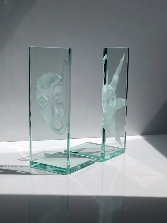 Image 1 of serre-livres en verre vintage soleil lune style années 90 Whimsygoth