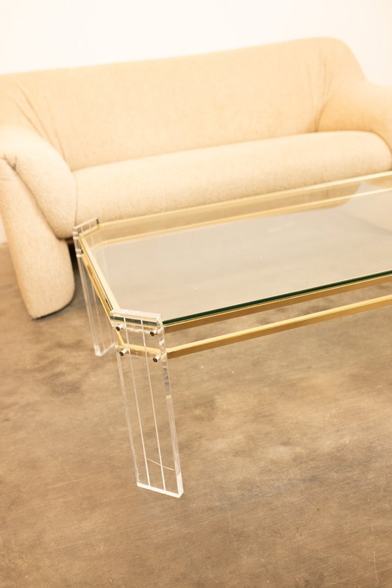 Image 1 of Vintage rectangular glass coffee table
