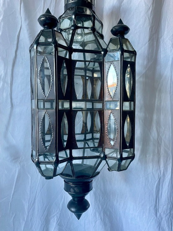 Image 1 of Marokkanische Pendelleuchte aus Glas und Metall