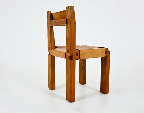 Image 1 of Eetkamerstoelen "S11" van Pierre Chapo, 1966, set van 6
