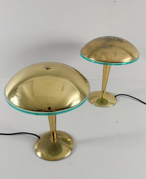 Image 1 of Set di 2 lampade da tavolo/lampade a cuscino in stile Art Déco, Germania, anni '80
