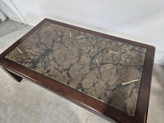 Image 1 of Coffee table with fossil table top