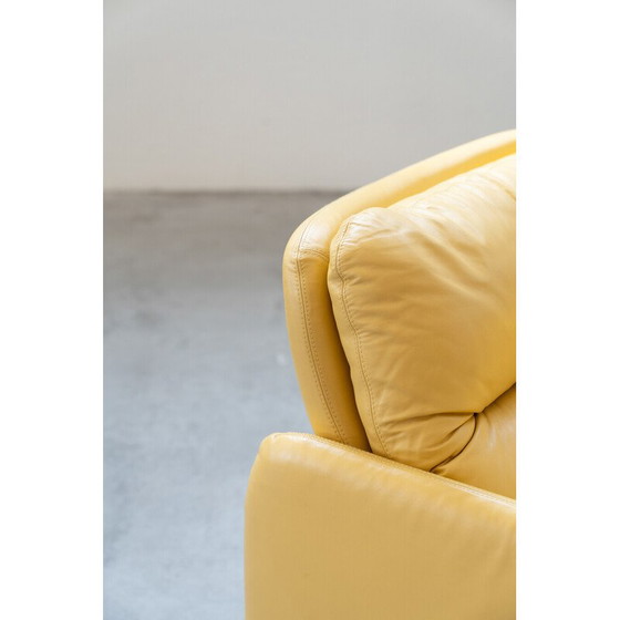 Image 1 of Vintage yellow leather seating set by Ammannati and Vitelli for Brunati, Italy 1970