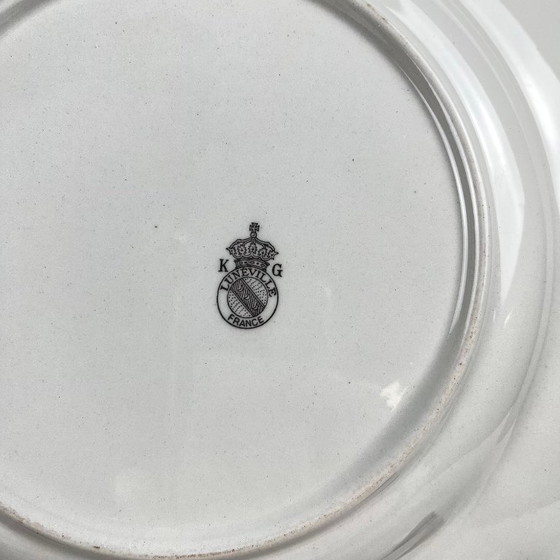 Image 1 of Set van 6 KG Luneville dinerborden – Straatlantaarnpatroon