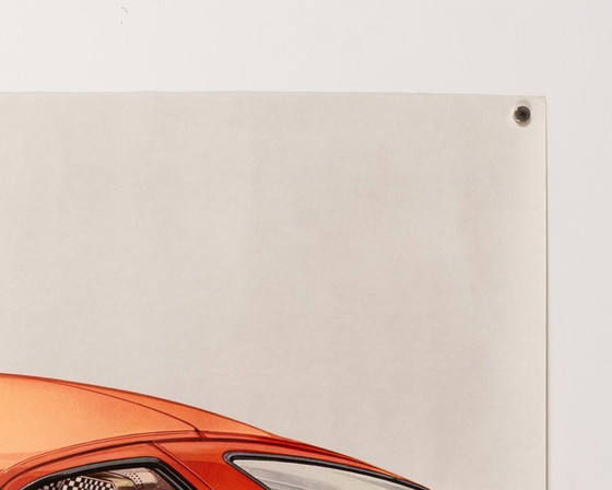 Image 1 of Porsche 928 Rossa Sezione Spaccata – Poster originale vintage Porsche degli anni '80 – Arte automobilistica – 76x102 cm