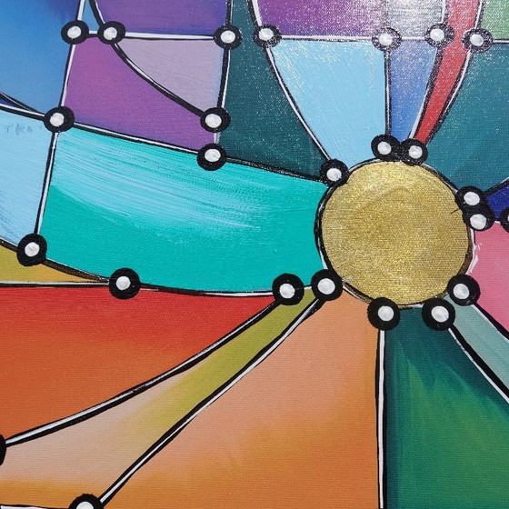 Image 1 of Kubisme A1361 - abstract schilderij XXL