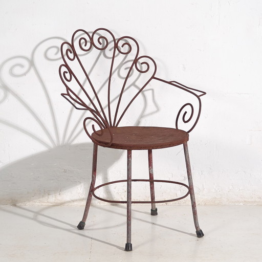 Vintage Eisen Gartenstuhl (ca. 1950)