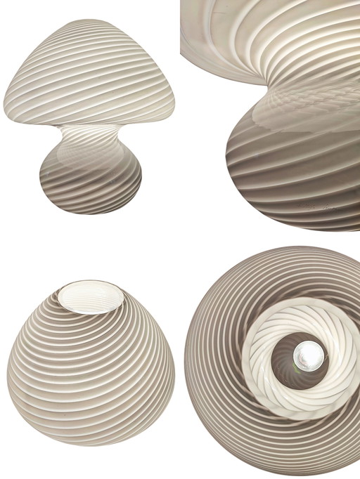 XL-Pilzlampe mit spiralförmigem Design von De Majo Murano, 1970er Jahre