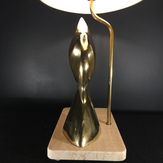 Modernist Sculptural Table Lamp, 1960 – Bronze, Metal, Design (photo 13 of 17)