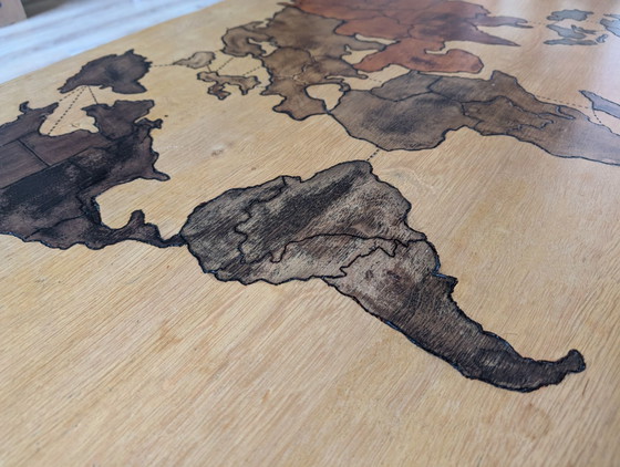 Unique Coffee table with Risk map (solid oak) – Wood (photo 3 of 5)