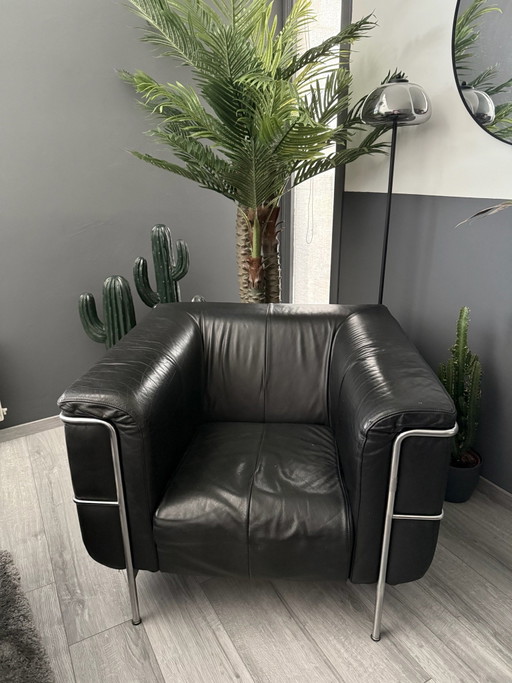 Zeldzame Vintage Harvink M 2000 Fauteuil – Jaren '80 Le Corbusier Stijl